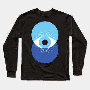 Evil Eye Mid Century Modern 70s Style Long Sleeve T-Shirt